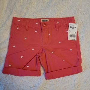 OshKosh B'gosh 4T NWT pink and white heart shorts